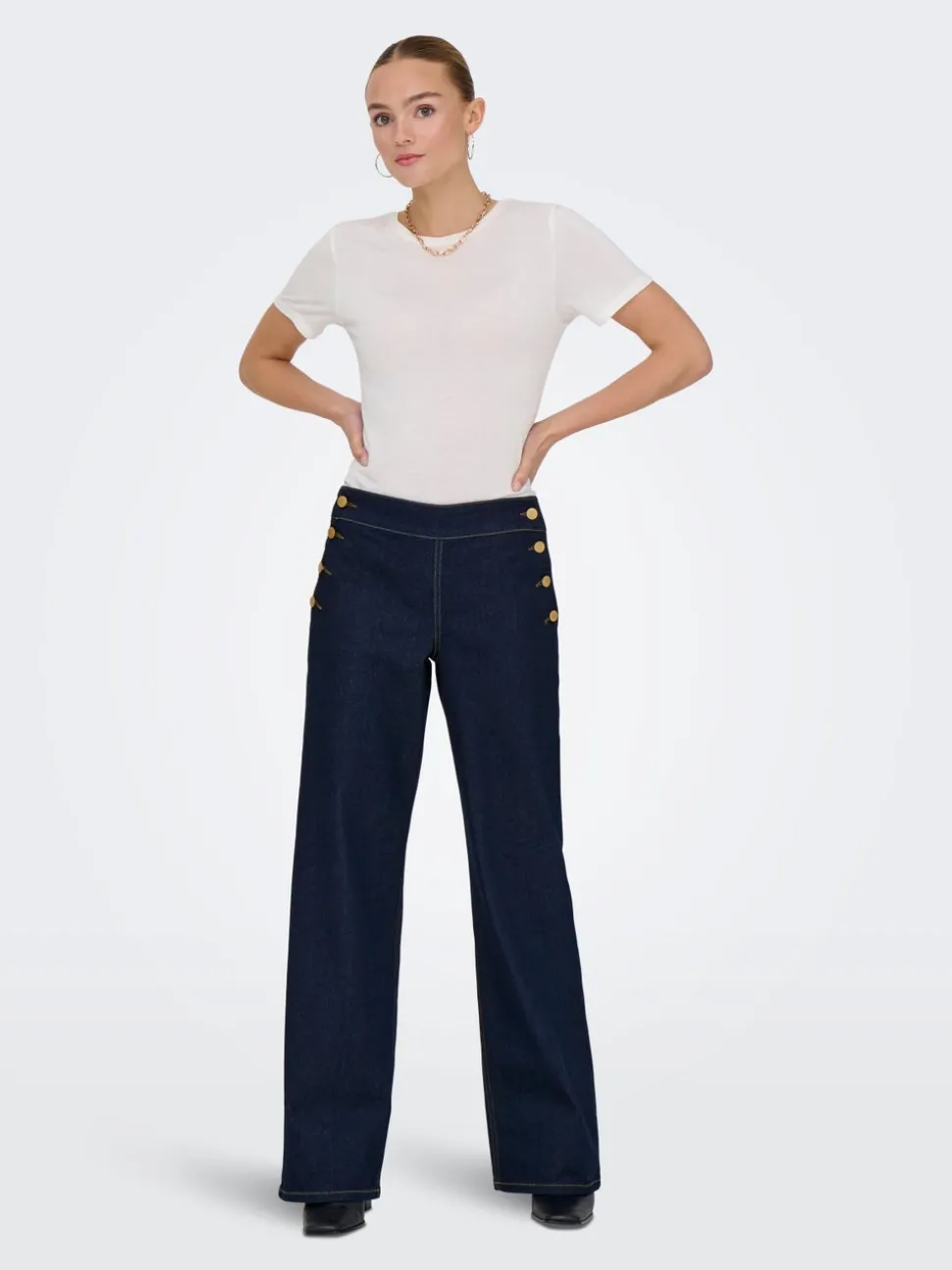 JDYLIZZIE Taille moyenne Wide Leg Fit Jeans