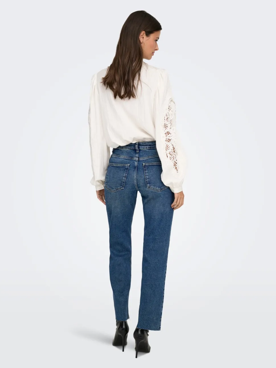 JDYLULLU Taille haute Straight Fit Longueur cheville Jeans