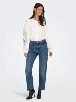 JDYLULLU Taille haute Straight Fit Longueur cheville Jeans