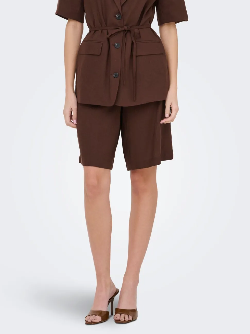 JDYNAOMI Taille moyenne Loose Fit Lin Bermuda