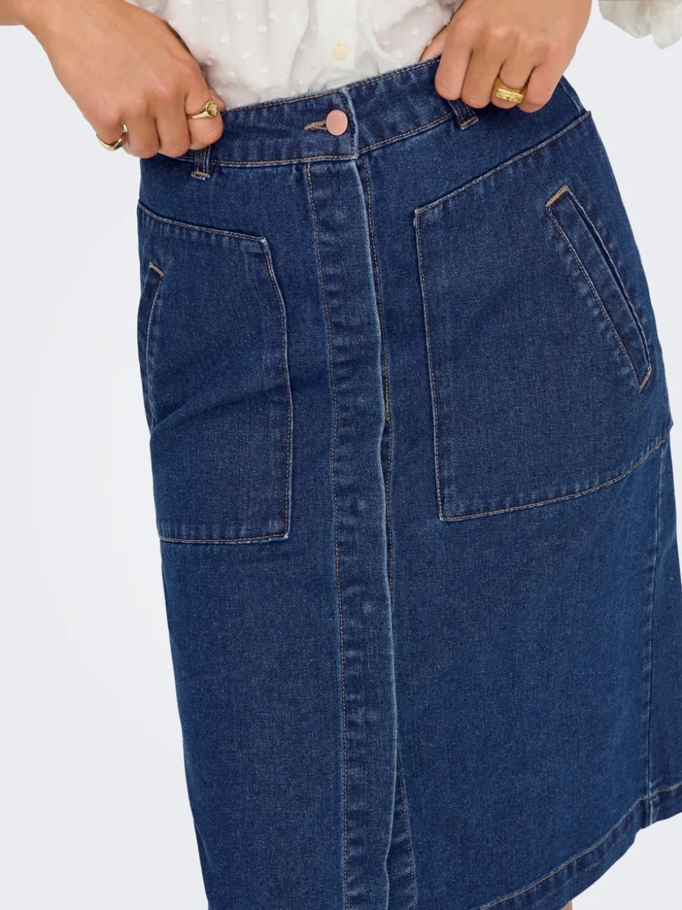 JDYOLIVIA Jean Jupe en denim Jupe longue