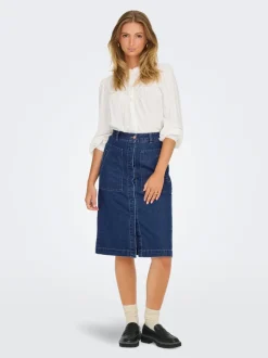 JDYOLIVIA Jean Jupe en denim Jupe longue