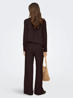 JDYSAY Loose Fit Lin Pantalon à jambe large