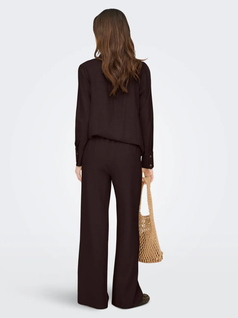 JDYSAY Loose Fit Lin Pantalon à jambe large