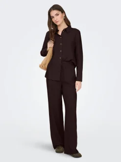 JDYSAY Loose Fit Lin Pantalon à jambe large