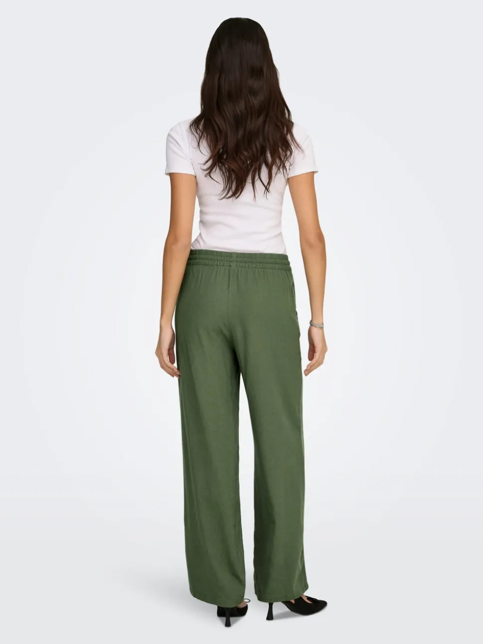 JDYSAY Loose Fit Lin Pantalon à jambe large