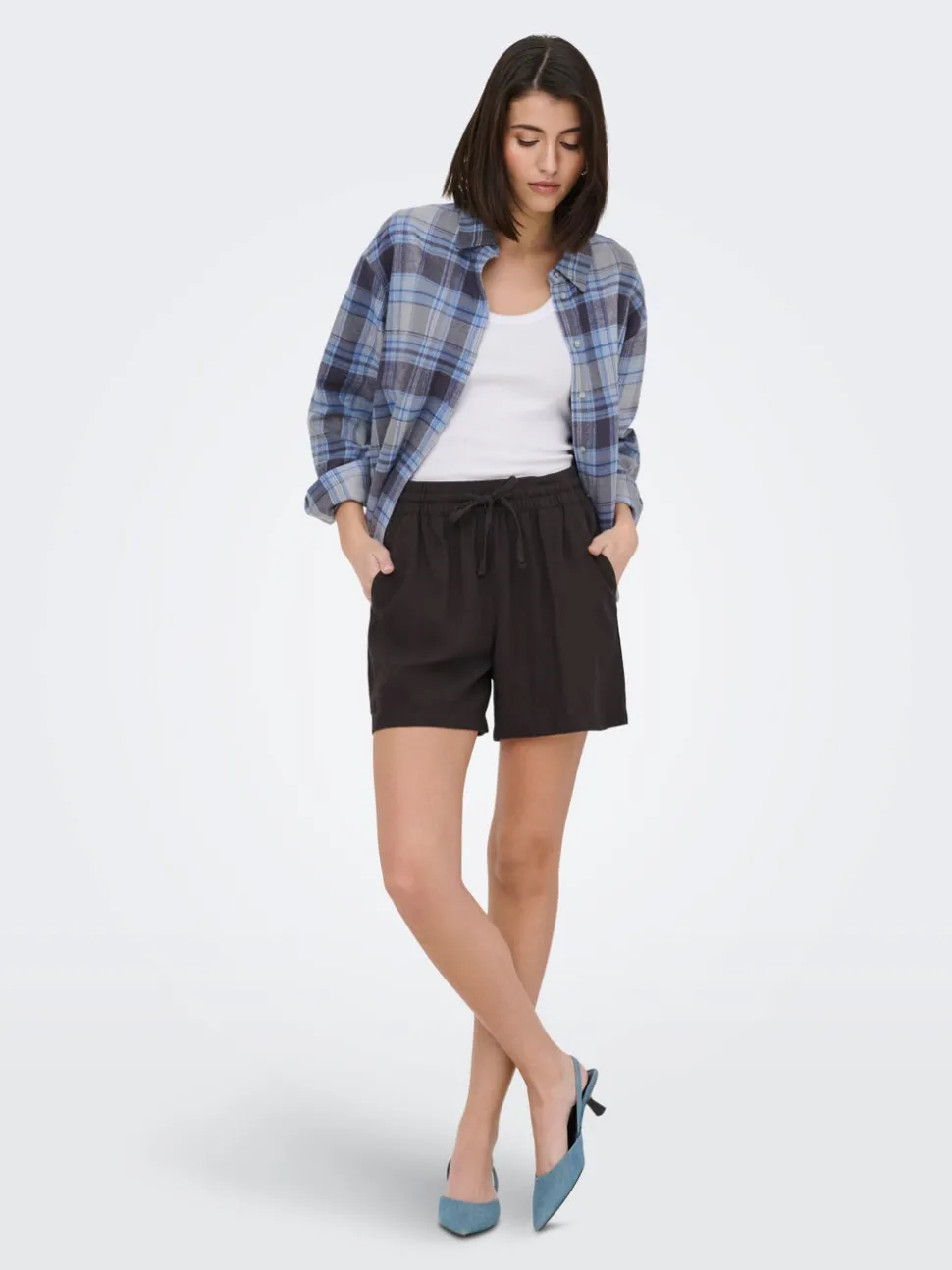 JDYSAY Taille haute Regular Fit Lin Short