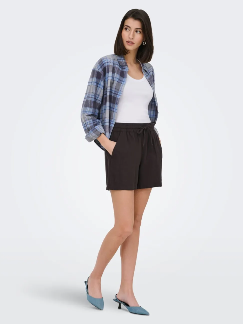 JDYSAY Taille haute Regular Fit Lin Short
