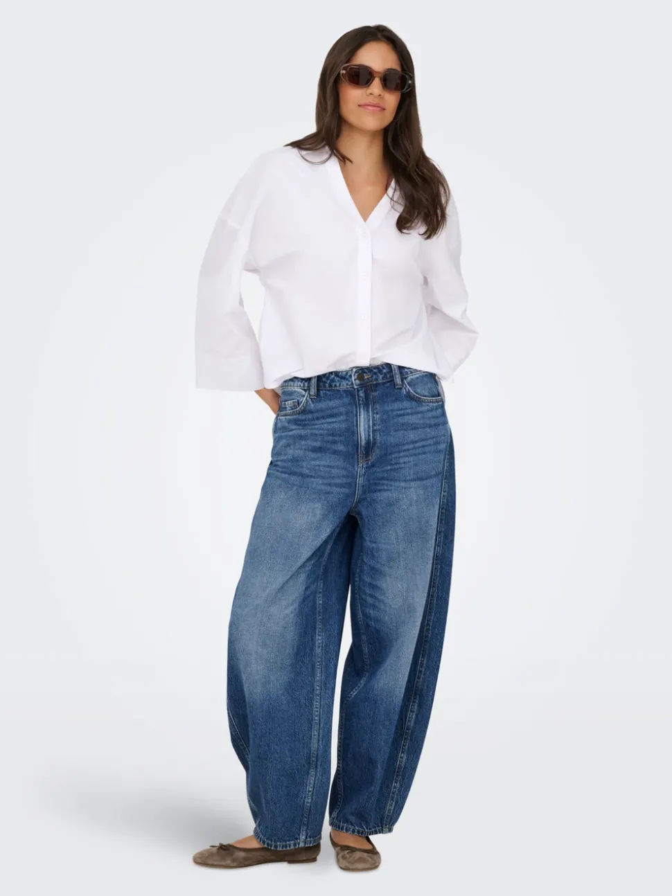 JDYSUSIE Taille moyenne Coupe barrel Jeans