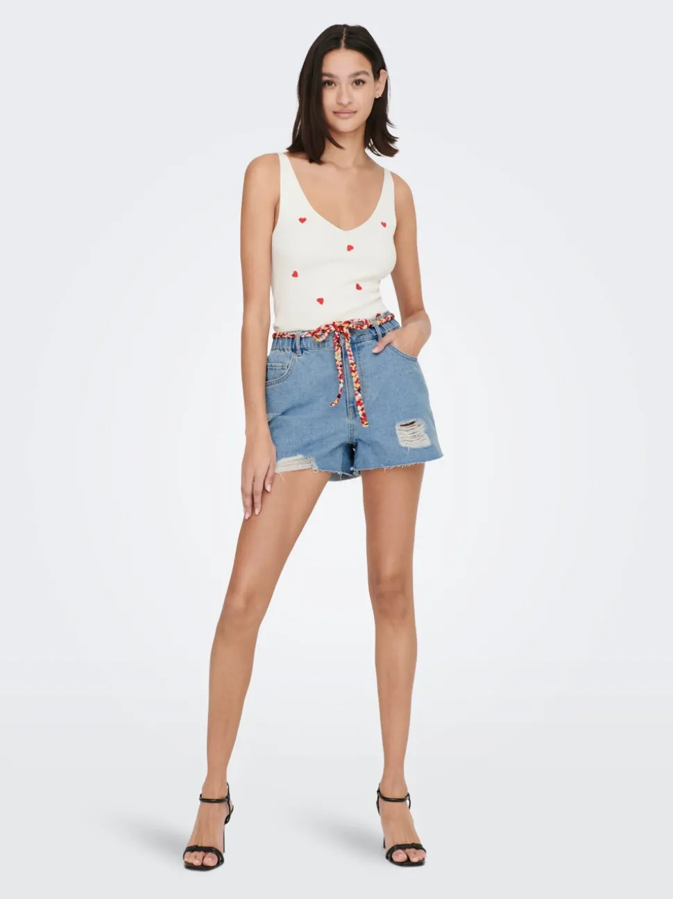 JDYZIGGA Taille haute Loose Fit Short en denim