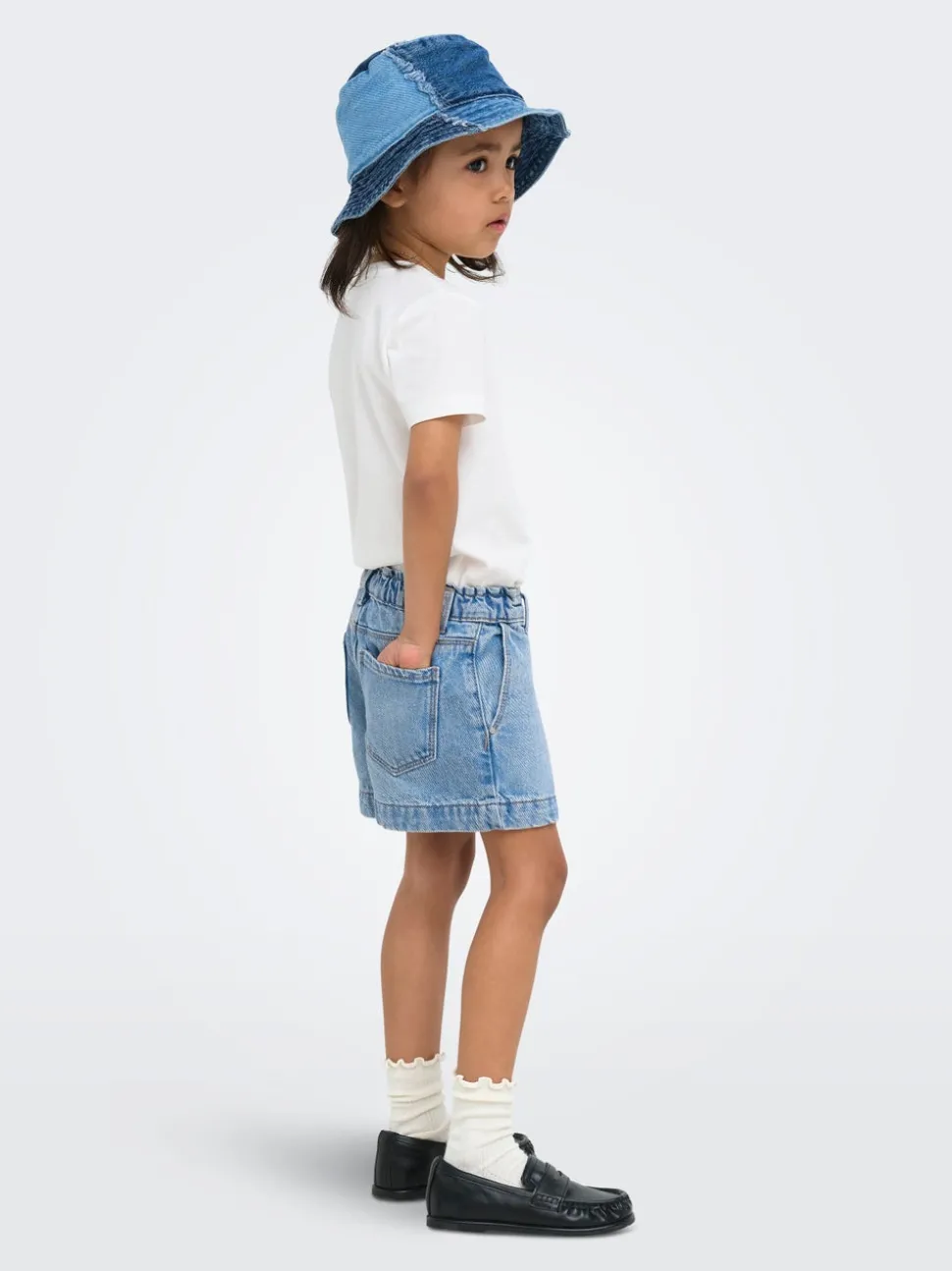 KMGCOMET Taille moyenne Wide Leg Fit Short en denim