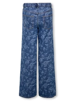 KOGHOPE Taille haute Wide Leg Fit Longueur cheville Jeans