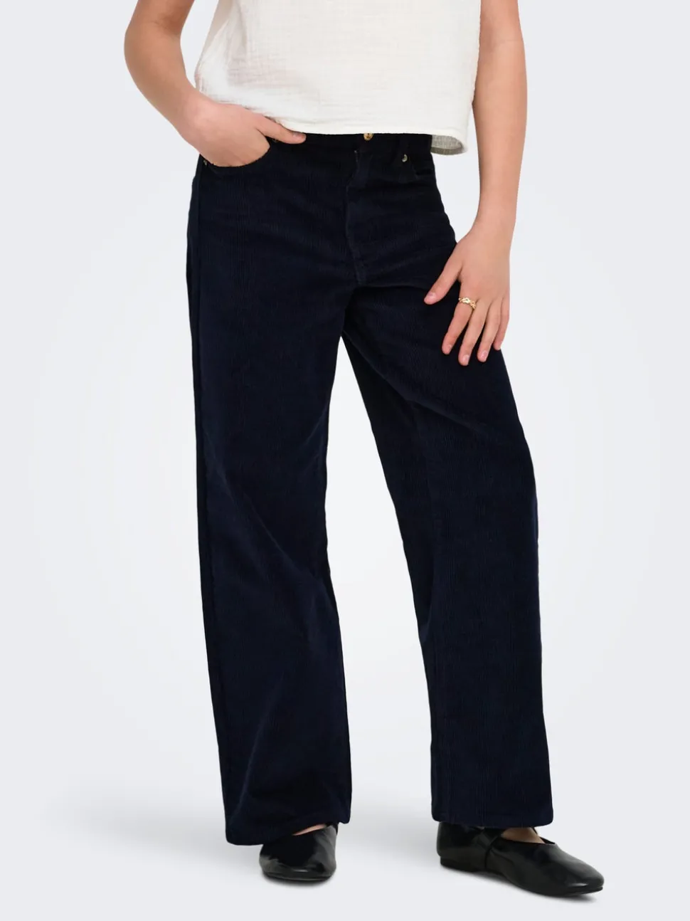 KOGHOPE Wide Leg Fit Corduroy Pantalon