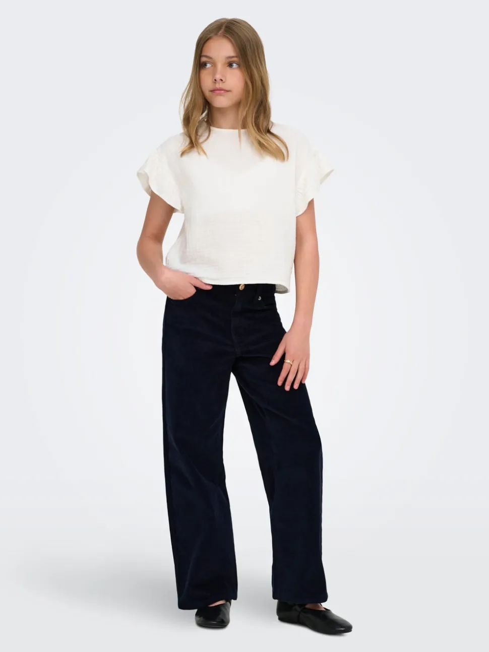 KOGHOPE Wide Leg Fit Corduroy Pantalon