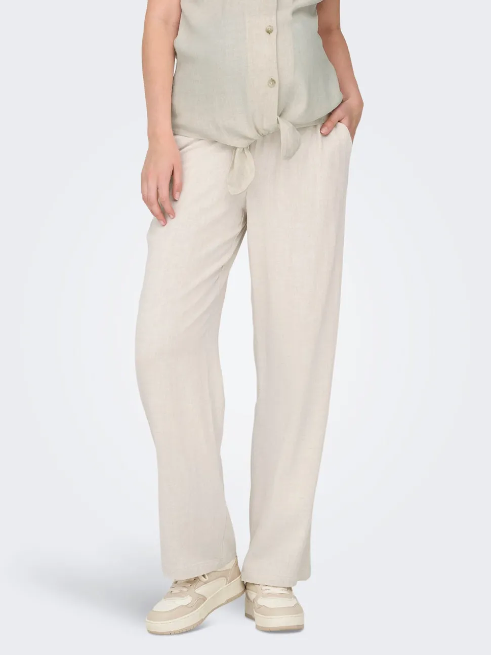 OLMSIESTA Straight Fit Lin Pantalon