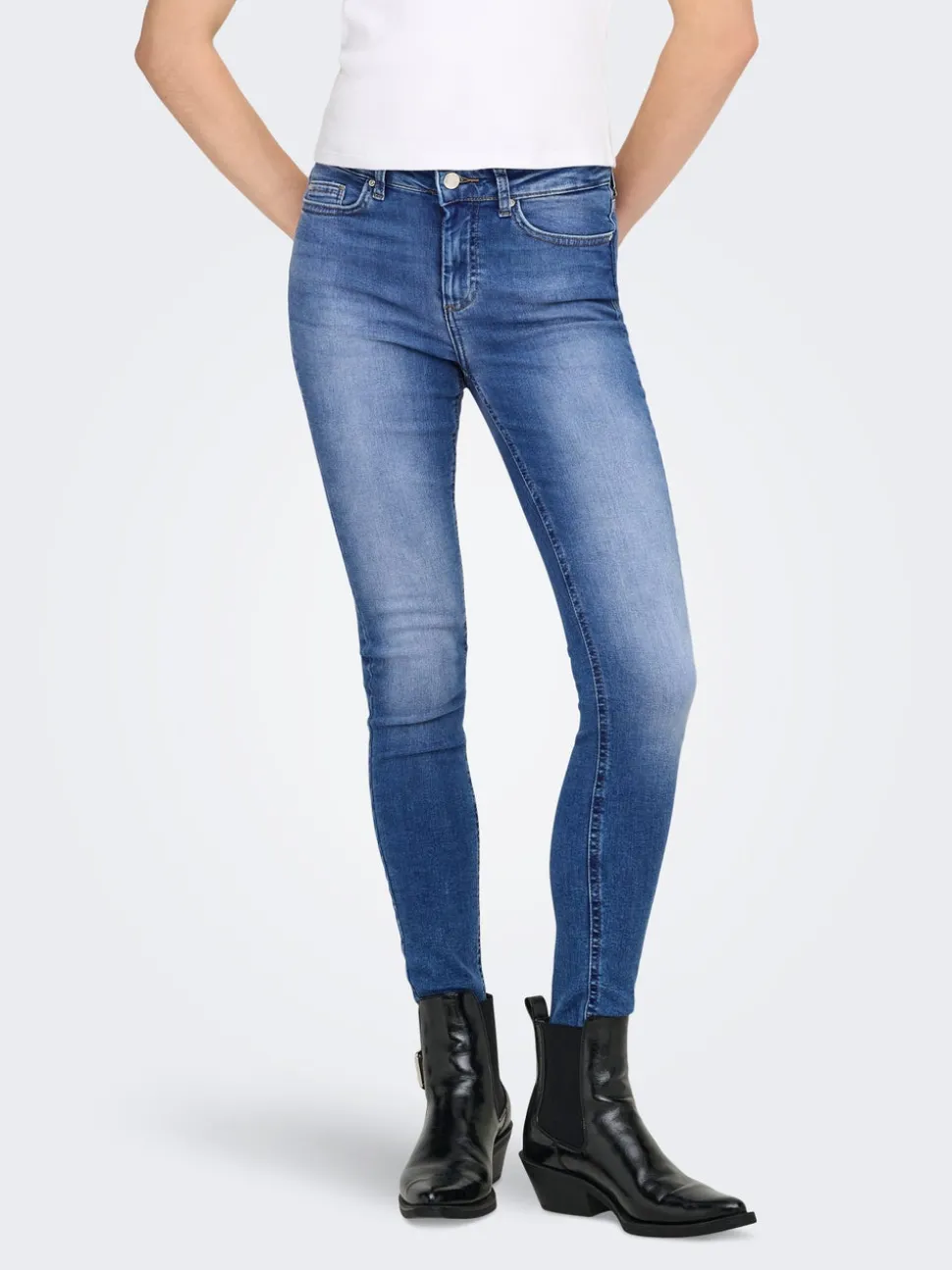 ONLBLUSH Taille moyenne Skinny Fit Longueur cheville Jeans