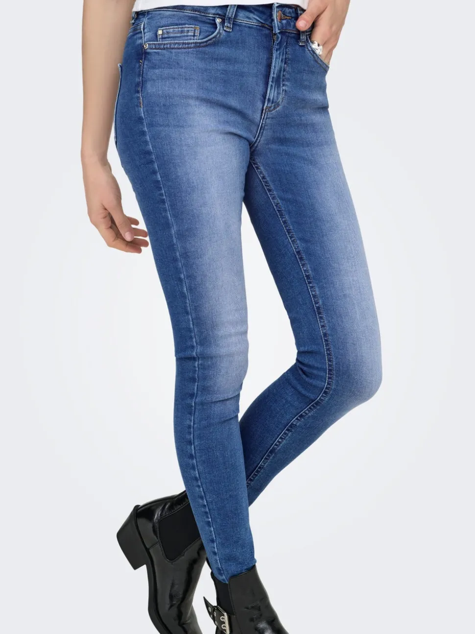 ONLBLUSH Taille moyenne Skinny Fit Longueur cheville Jeans
