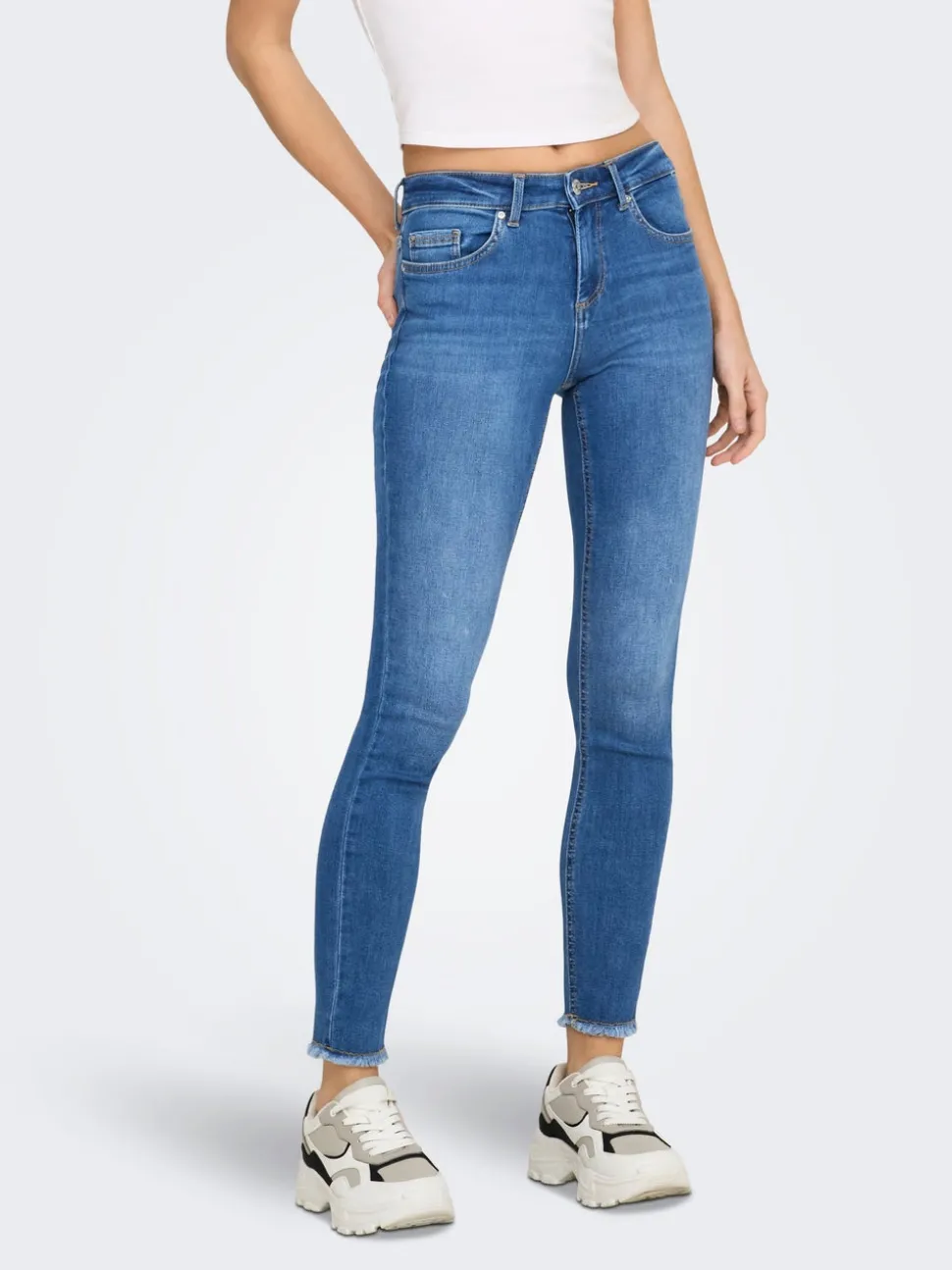 ONLBLUSH Taille moyenne Skinny Fit Longueur cheville Jeans