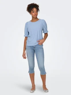 ONLBLUSH Taille moyenne Skinny Fit capri Short en denim