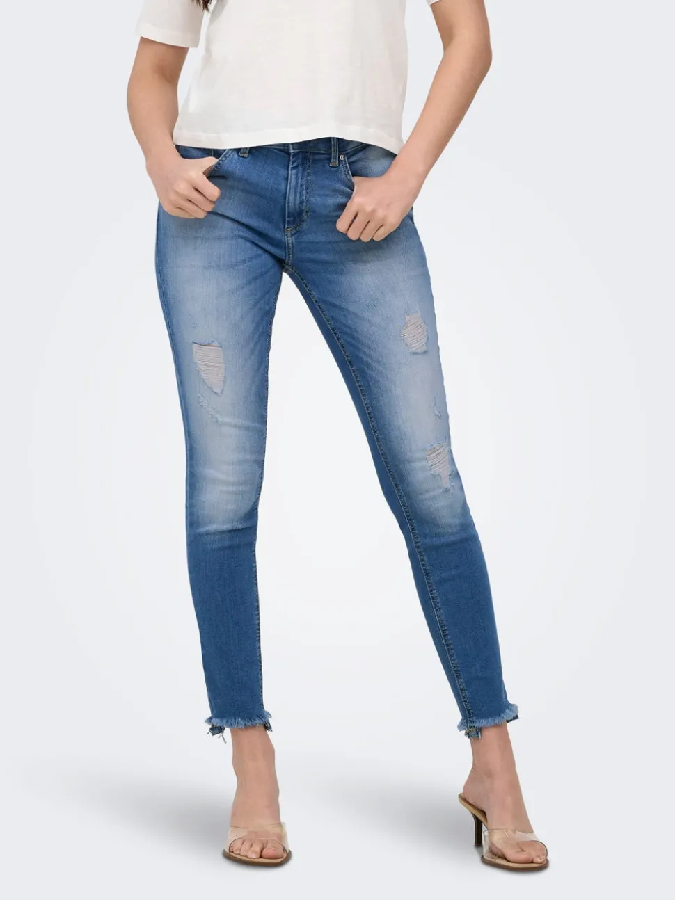 ONLBLUSH Taille moyenne Skinny Fit Longueur cheville Jeans