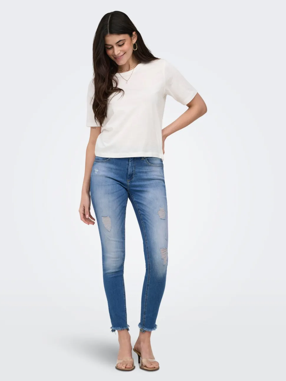 ONLBLUSH Taille moyenne Skinny Fit Longueur cheville Jeans