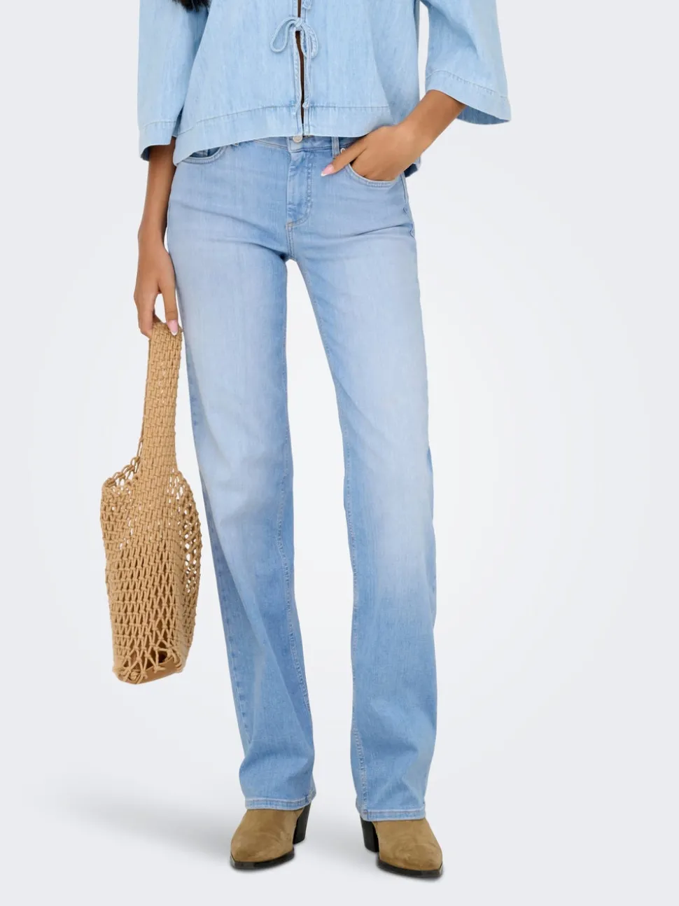 ONLBLUSH Taille moyenne Straight Fit Jeans