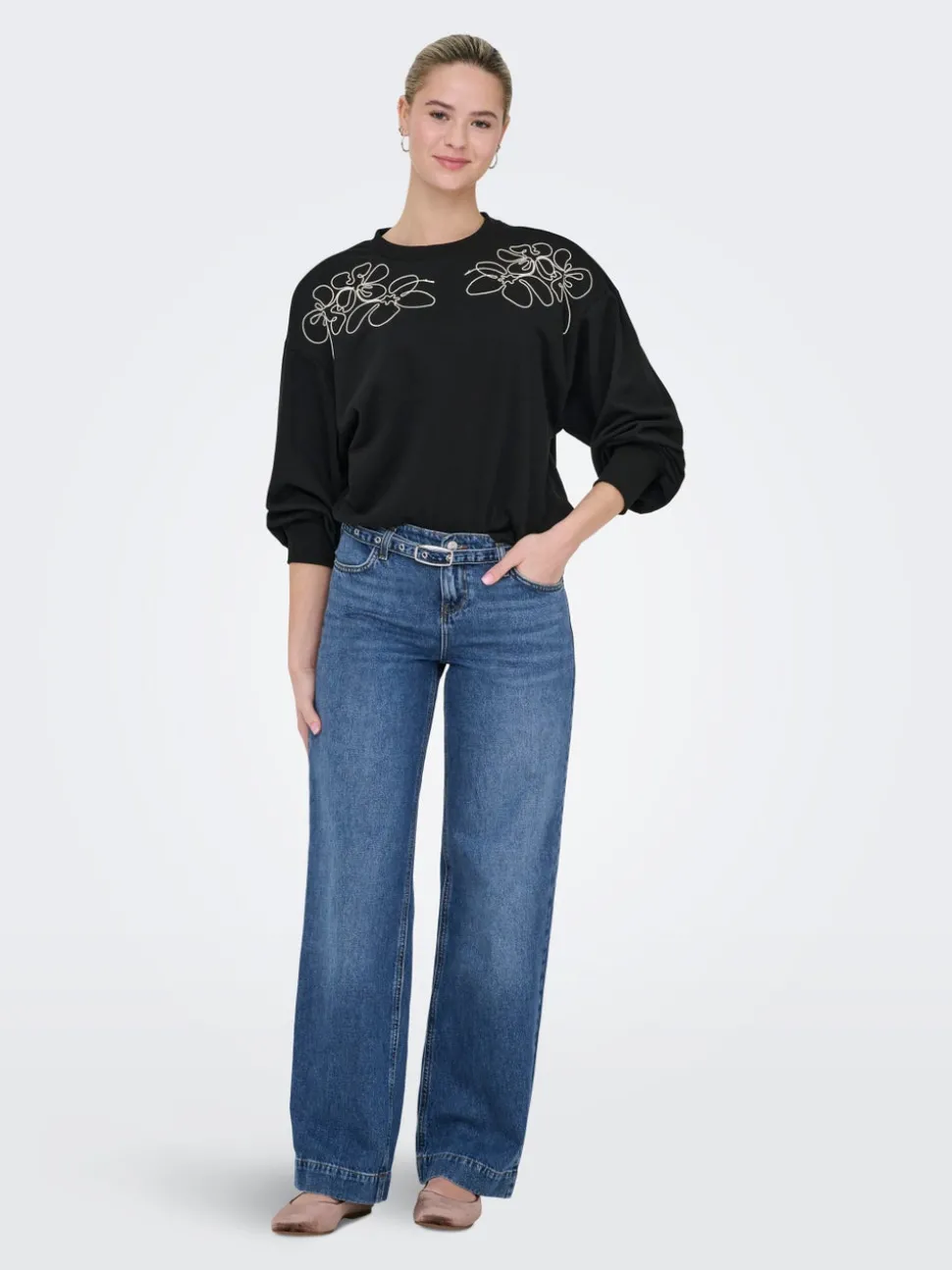 ONLBRENDA Taille basse Wide Leg Fit Jeans