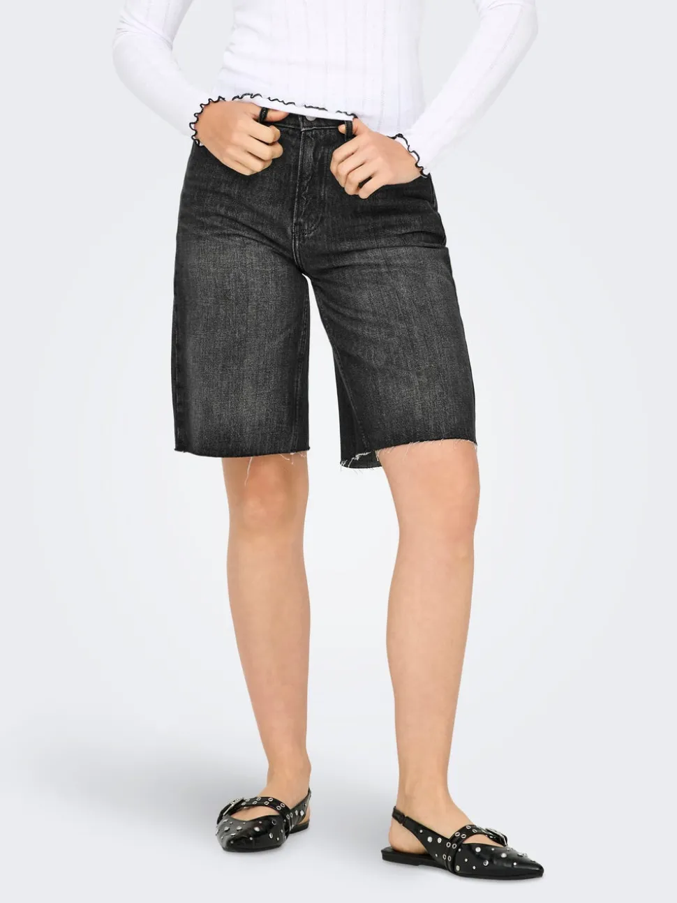 ONLCARO Taille moyenne Loose Fit Short en denim
