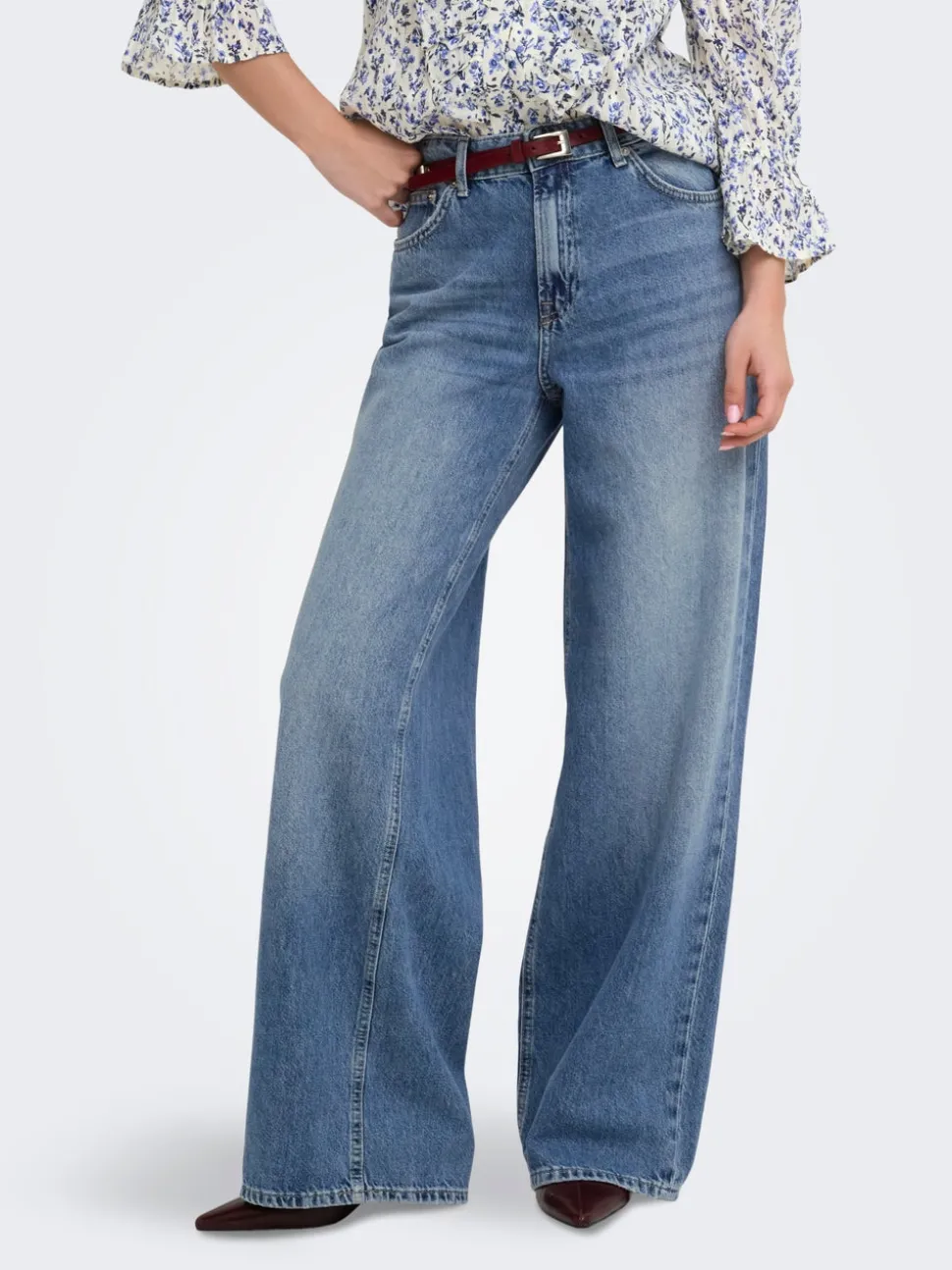 ONLCHARLOT Taille moyenne Wide Leg Fit Jeans