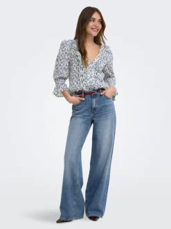 ONLCHARLOT Taille moyenne Wide Leg Fit Jeans