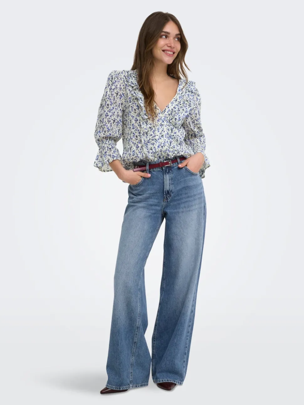 ONLCHARLOT Taille moyenne Wide Leg Fit Jeans