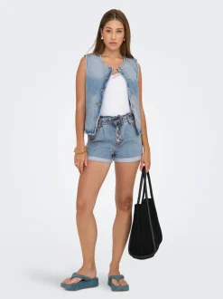 ONLCUBA Taille haute Relaxed Fit Short en denim