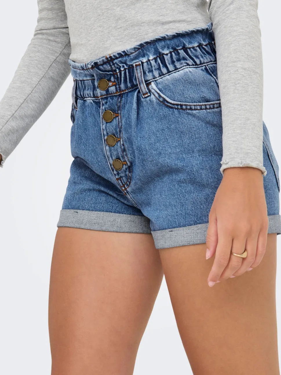 ONLCUBA Taille haute Relaxed Fit Short en denim