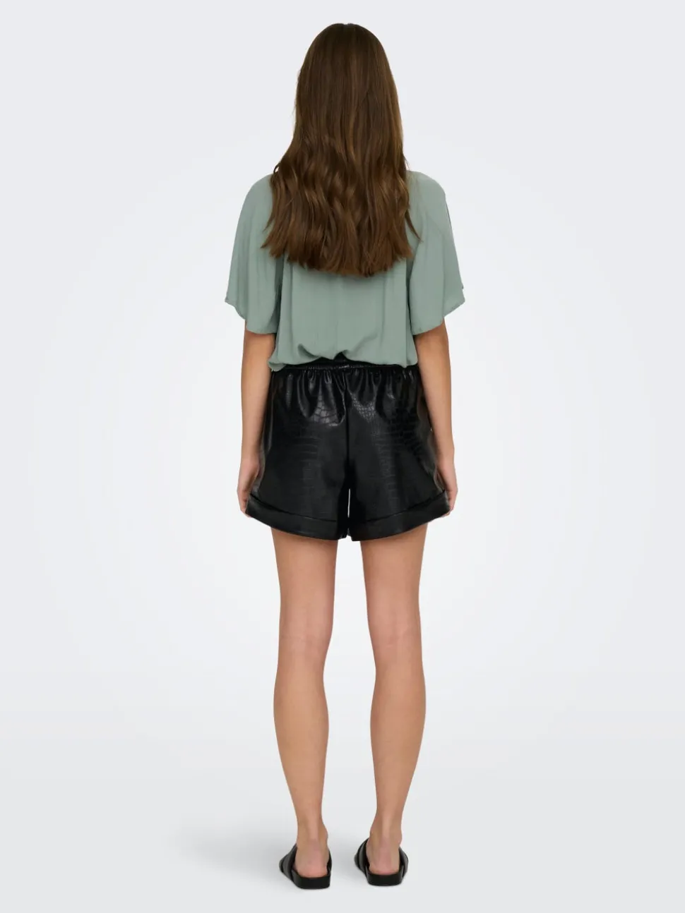 ONLDITTE Oversize Fit Short en simili-cuir