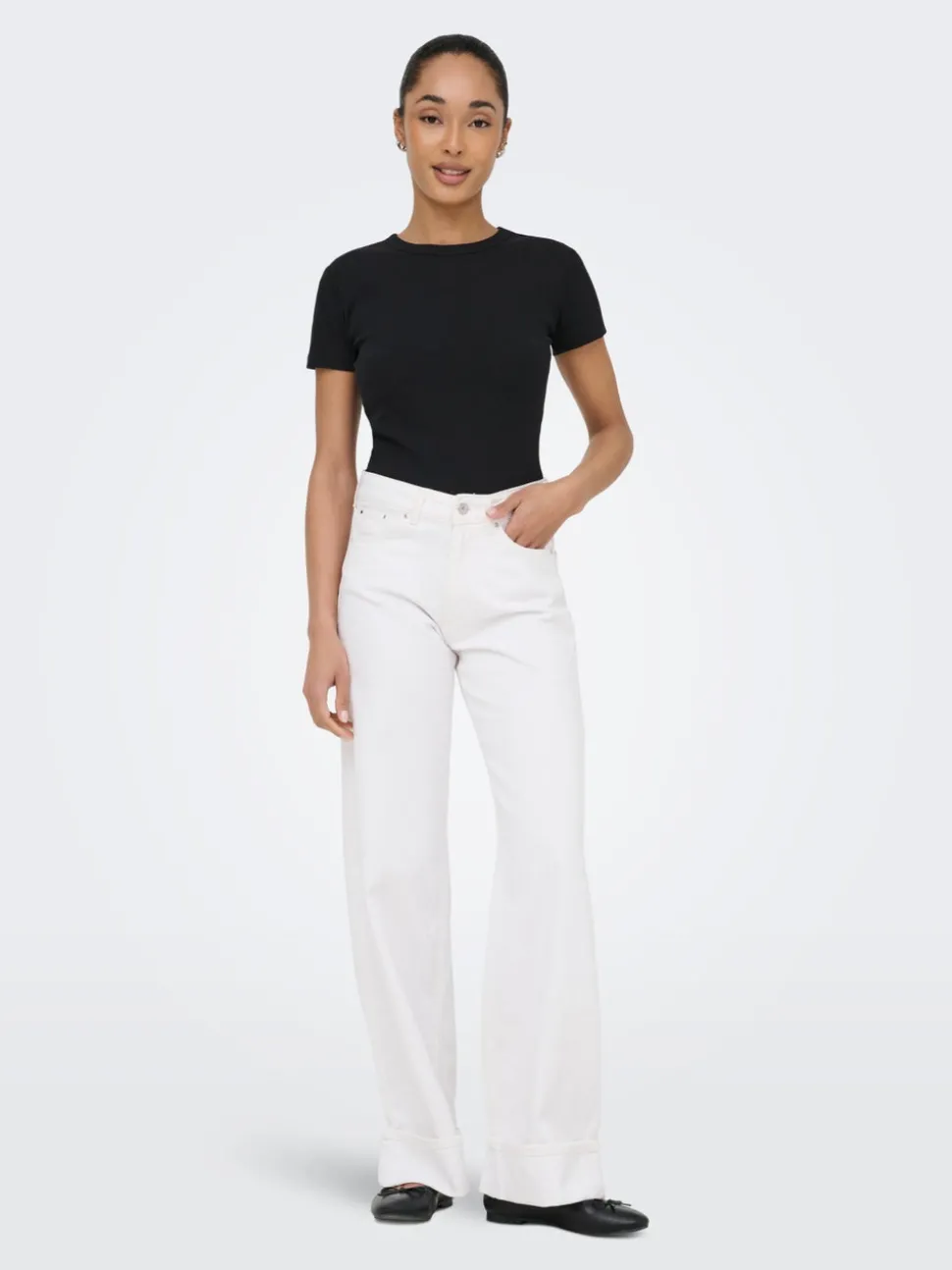 ONLELLA Taille moyenne Wide Leg Fit Jeans