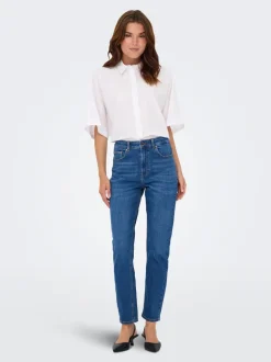 ONLEMEL Taille haute Straight Fit Longueur cheville Jeans
