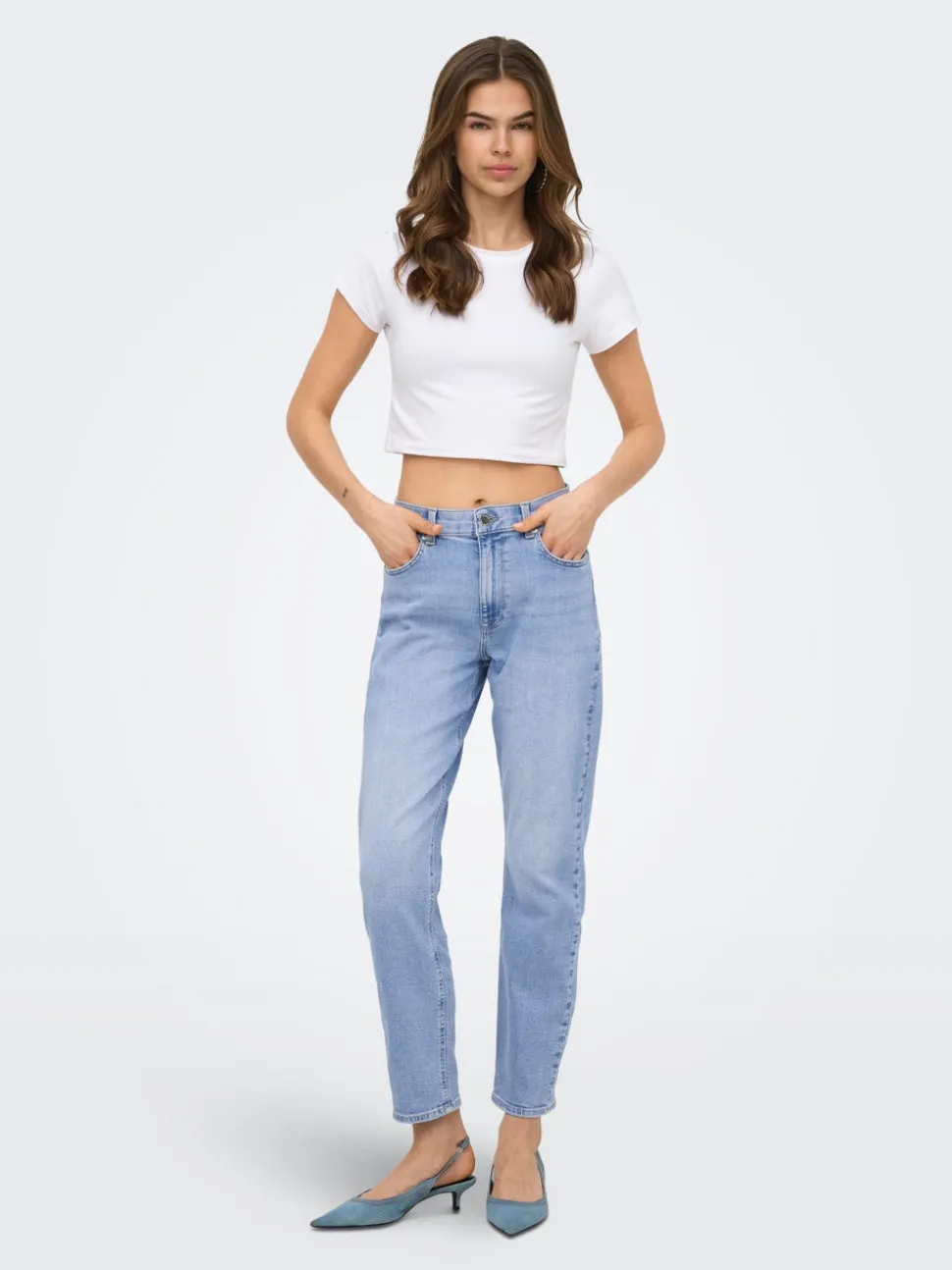 ONLEMEL Taille haute Straight Fit Longueur cheville Jeans