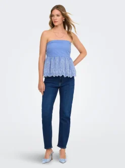 ONLEMEL Taille haute Straight Fit Longueur cheville Jeans