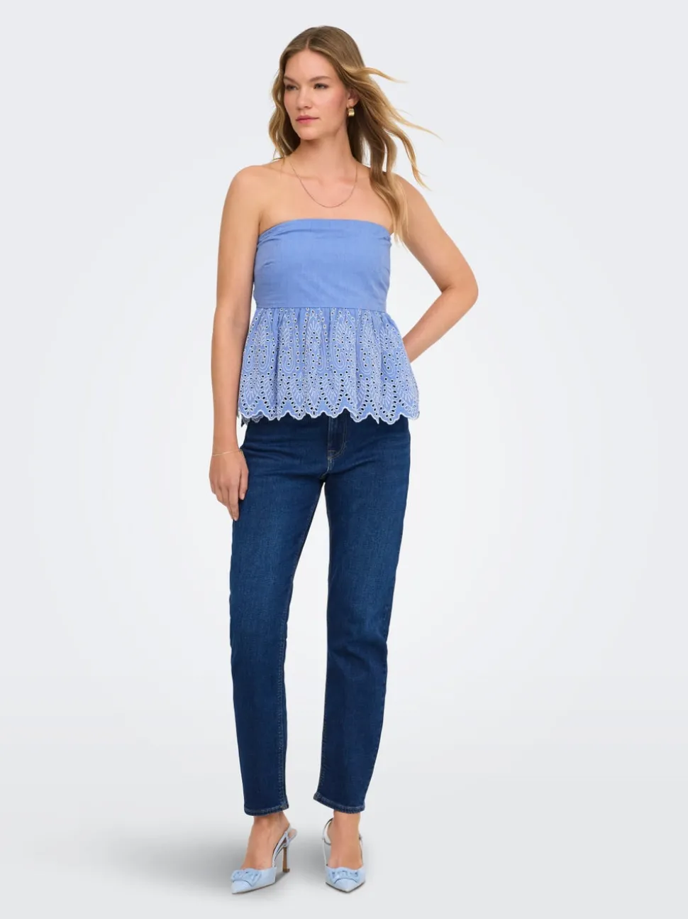 ONLEMEL Taille haute Straight Fit Longueur cheville Jeans