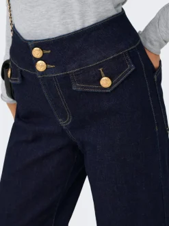 ONLEMILIA Taille haute Coupe large - Courte Jeans