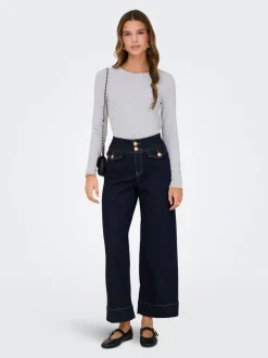 ONLEMILIA Taille haute Coupe large - Courte Jeans
