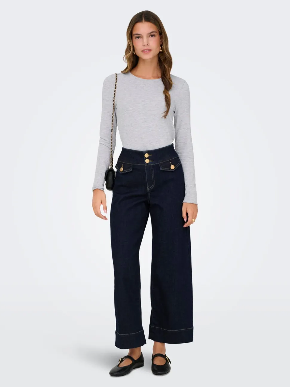 ONLEMILIA Taille haute Coupe large - Courte Jeans