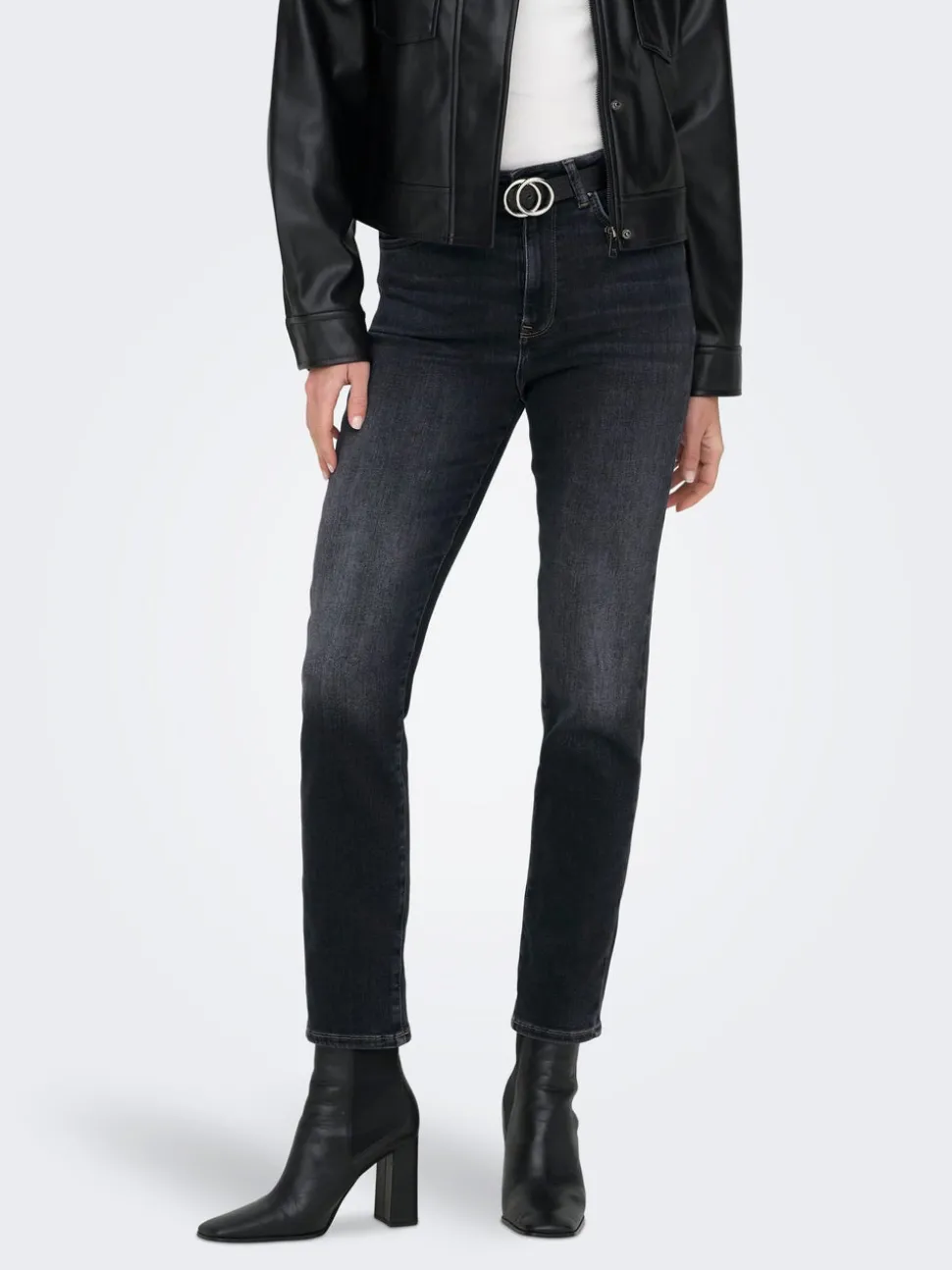 ONLEMILY Taille haute Straight Fit Longueur cheville Jeans