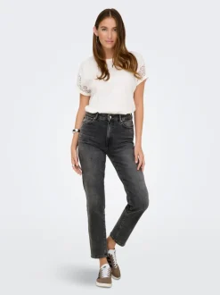 ONLEMILY Taille haute Straight Fit Longueur cheville Jeans