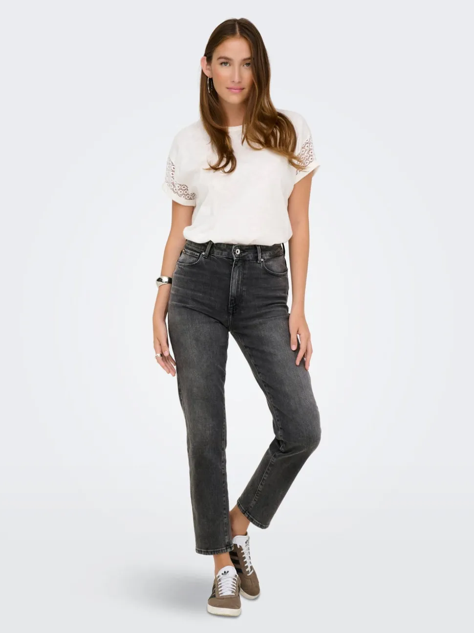 ONLEMILY Taille haute Straight Fit Longueur cheville Jeans