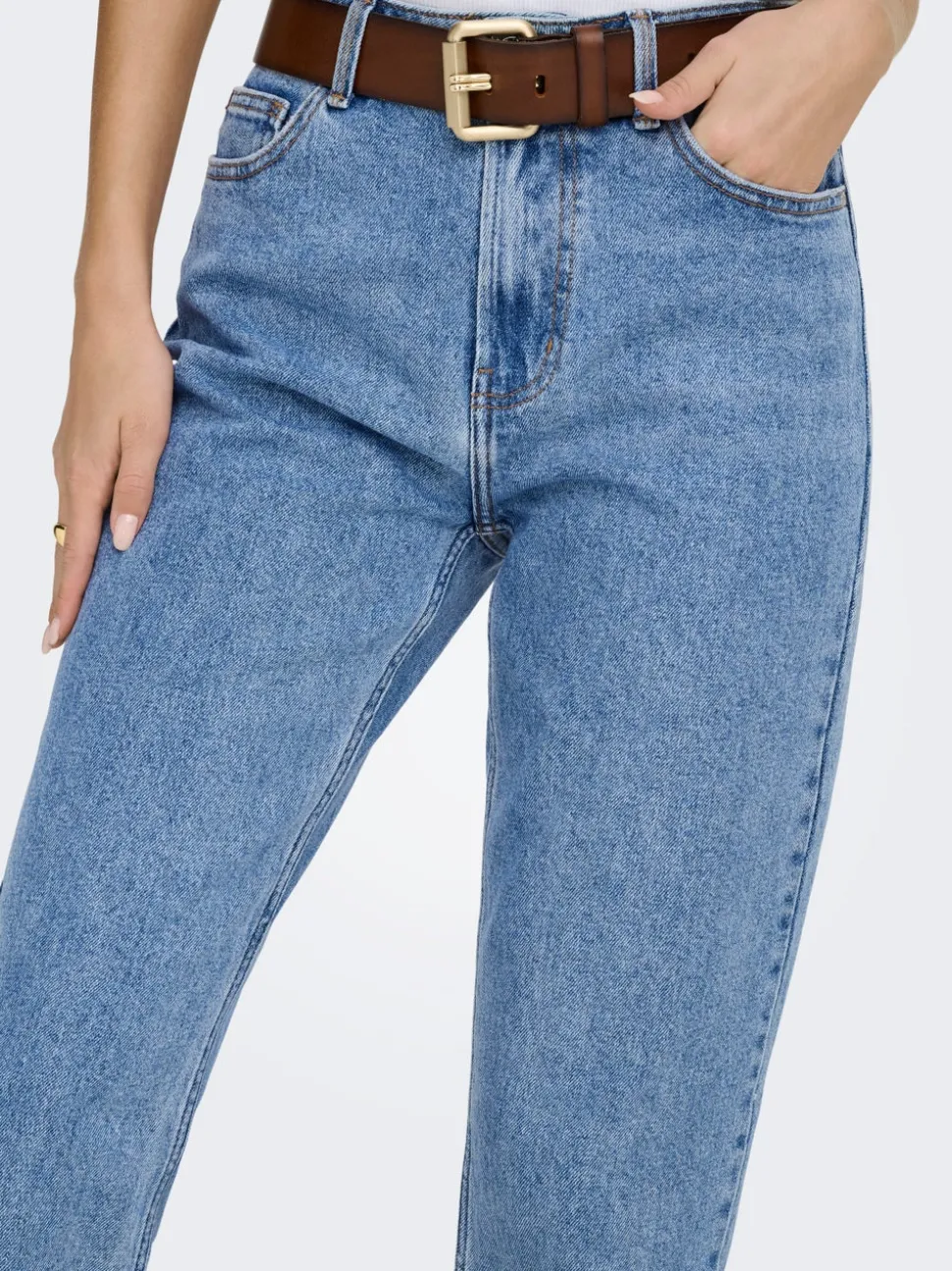 ONLEMILY Taille haute Straight Fit Court Jeans
