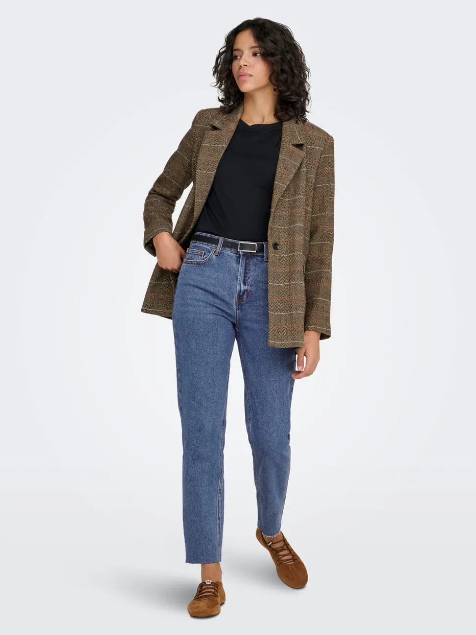 ONLEMILY Taille haute Straight Fit Court Jeans