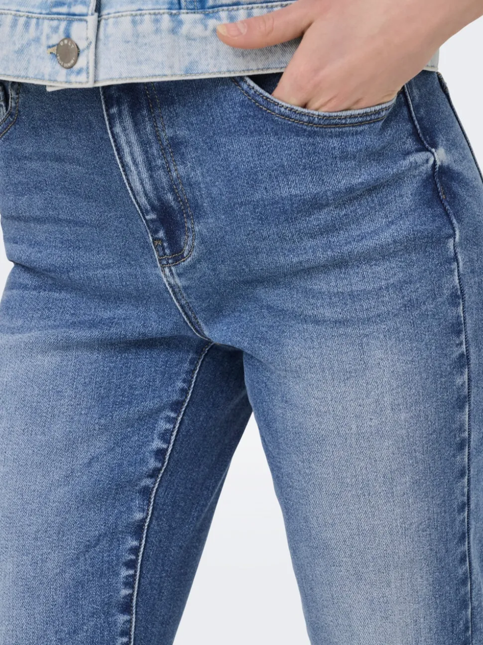 ONLEMILY-MILA Taille haute Straight Fit Longueur cheville Jeans