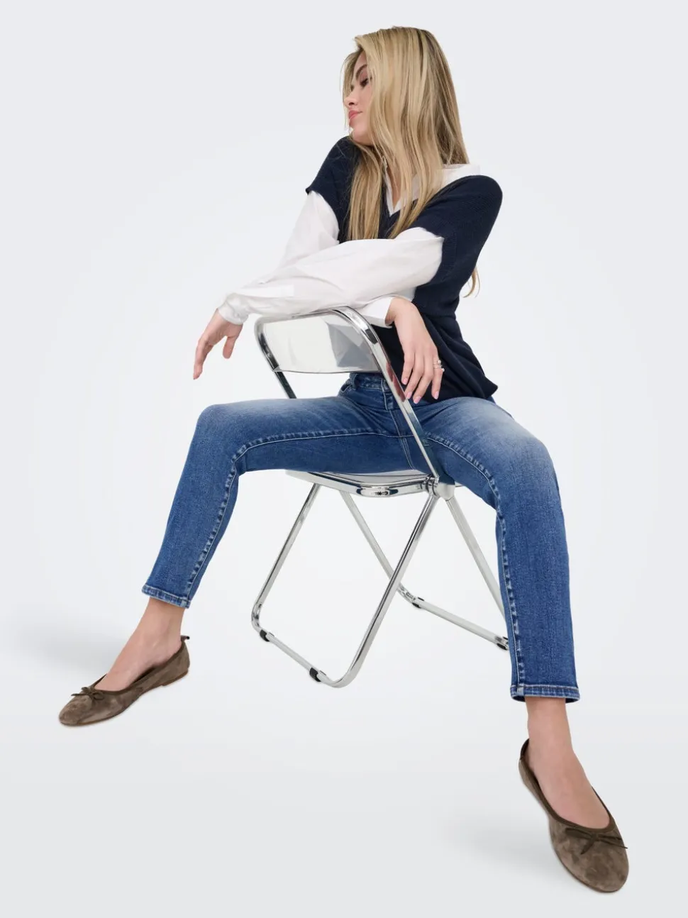 ONLEMILY-MILA Taille haute Straight Fit Longueur cheville Jeans