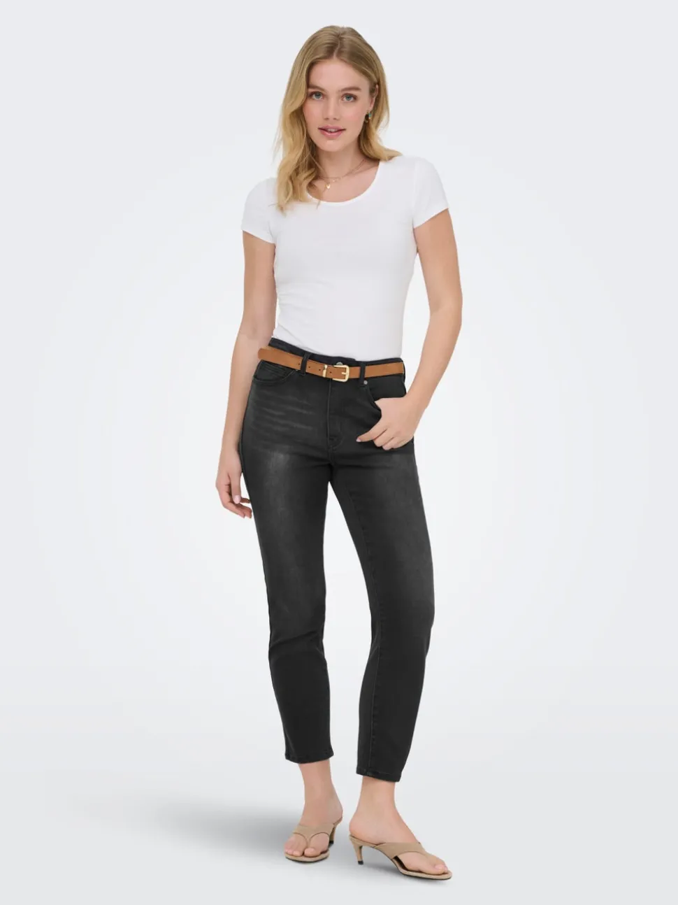 ONLEMILY-MILA Taille haute Straight Fit Longueur cheville Jeans